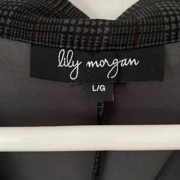 Women's Plaid Open-Front Blazer Jacket in Charcoal - Picture 2 of 5